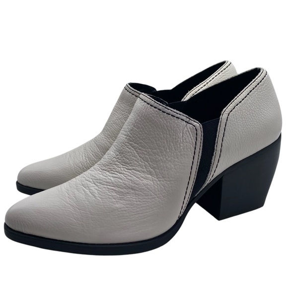 Naturalizer Womens Shoes Femma Booties Sz 9 White Leather Heeled Ankle Comfort - Picture 12 of 12